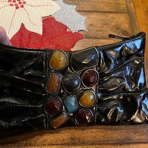 Jessica McClintock Black Jeweled Clutch